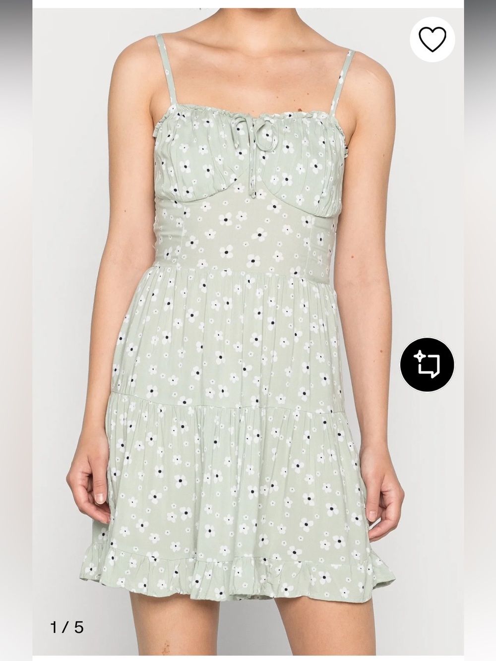 Hollister Sleeveless Floral Midi Dress in Sage Green size xs short